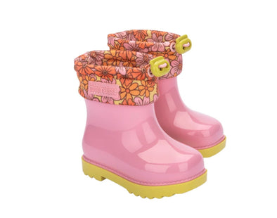 Mini Melissa Girls Pink Cuffed Rain Boot III BB | HONEYPIEKIDS | Kids Boutique Clothing