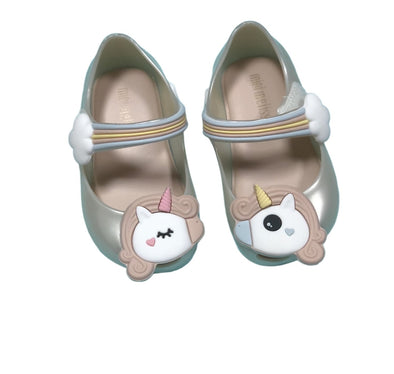 Mini Melissa Girls Silver Unicorn Shoes | HONEYPIEKIDS | Kids Shoes