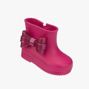 Mini Melissa Hot Pink with Pink Glitter Bow Boots | HONEYPIEKIDS 