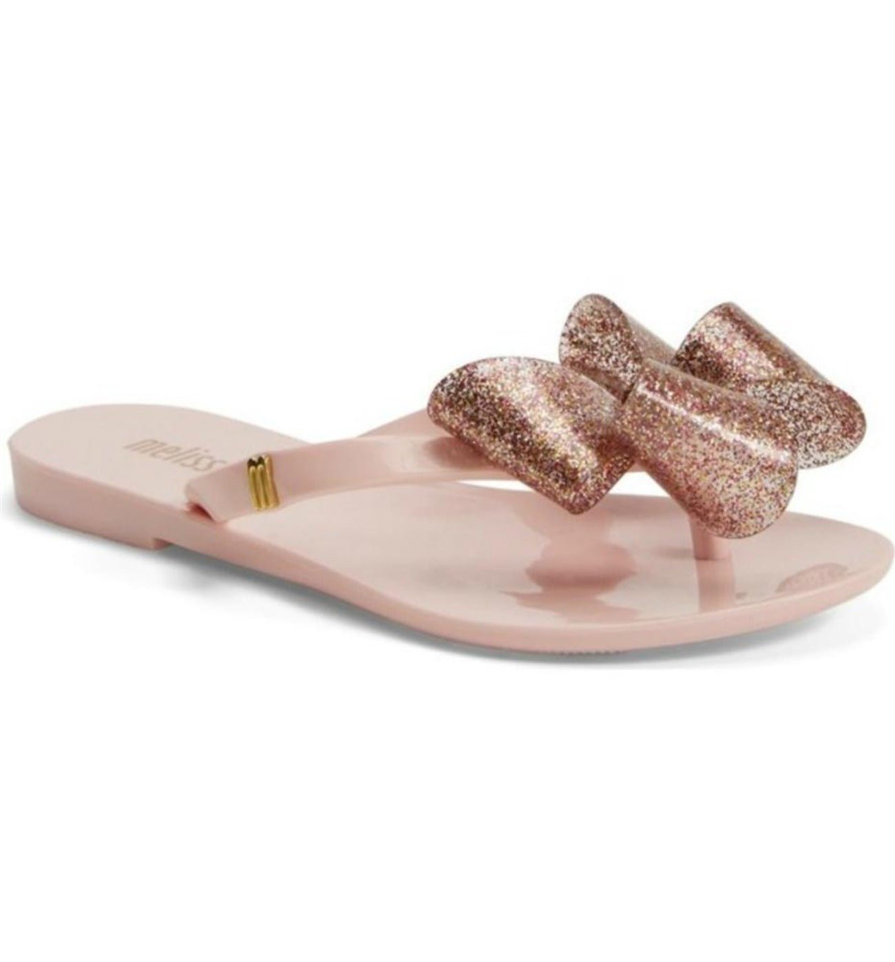 Mini Melissa Mel Harmonic Bow III Pink Glitter Sandals | HONEYPIEKIDS 