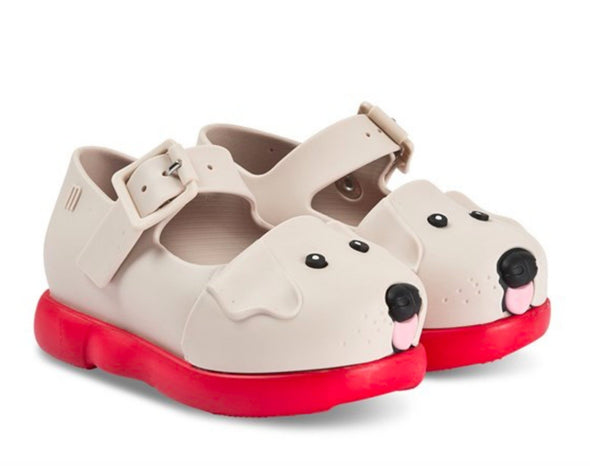 Mini Melissa Girls Red & Beige Puppy Shoes | HONEYPIEKIDS | Kids Shoes