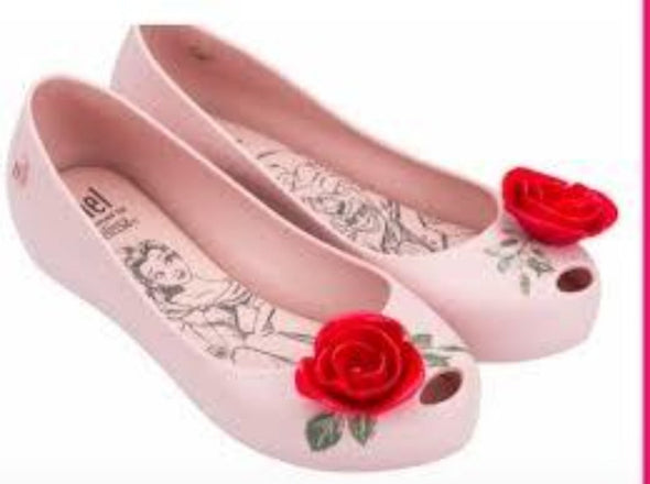 Mini Melissa Ultra Girl Youth Beauty & the Beast Pink Rose Shoes | HONEYPIEKIDS | Kids Shoes
