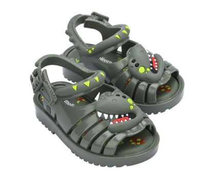 Mini Melissa Boys Green Mini Francxs Dinosaur Sandals | HONEYPIEKIDS | Kids Boutique Clothing