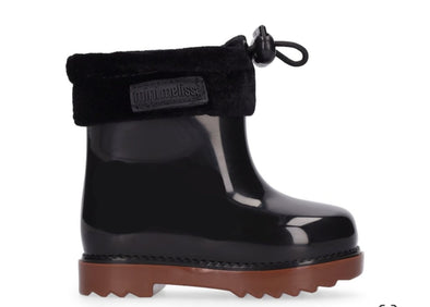 Mini Melissa Toddler Girls Black Cuffed Rain Boot | HONEYPIEKIDS | Kids Boutique Clothing