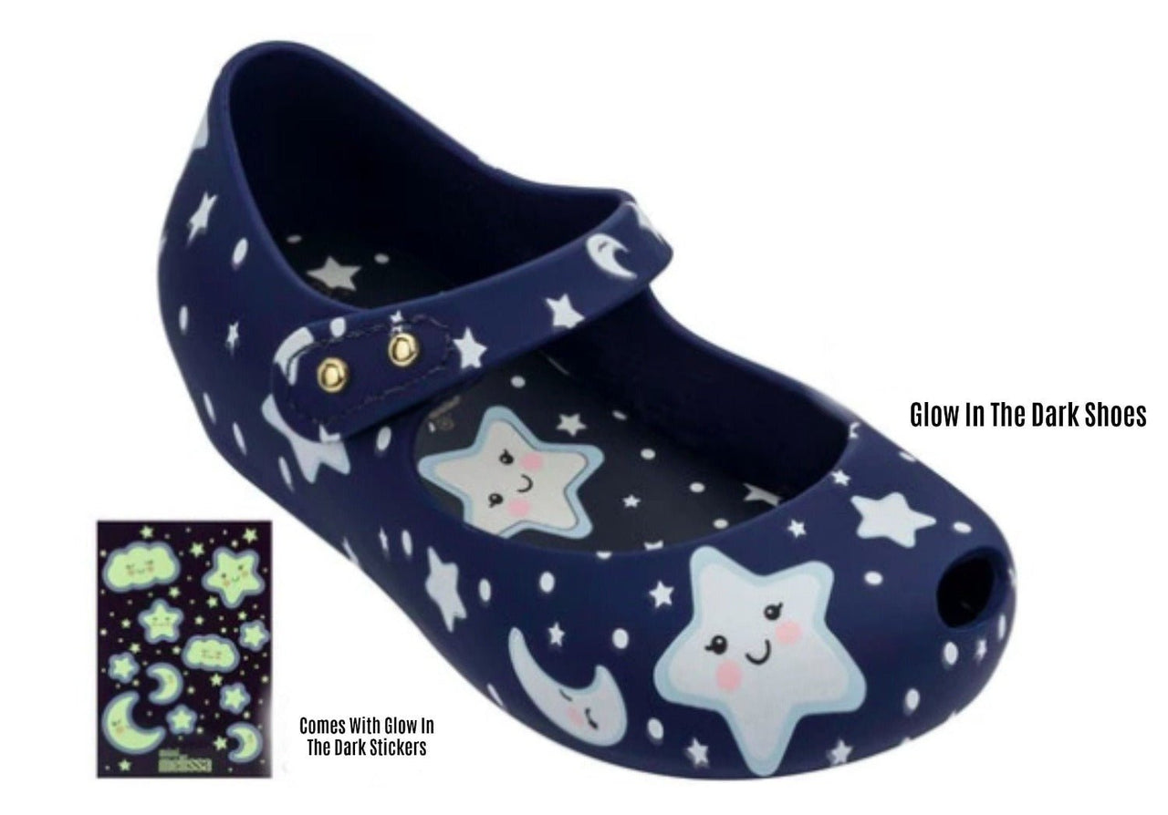 Mini Melissa Ultra25 Navy Glow In The Dark Stars Mary Jane Shoes | HONEYPIEKIDS 