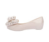 Mini Melissa Girls Beige & Silver Mini Ultragirl Sweet XI Bow Shoes | HONEYPIEKIDS | Kids Boutique 
