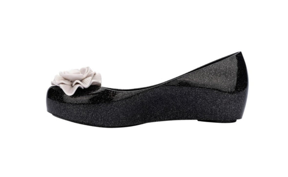 Mini Melissa Youth Girls Black & White MINI ULTRAGIRL GARDEN Shoes | HONEYPIEKIDS | Kids Boutique 