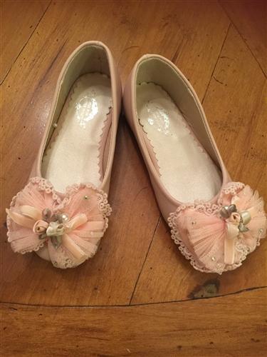 Miss Rose Sister Violet Pink Lace Bow Cinderella Shoes | HONEYPIEKIDS | Kids Boutique Clothing