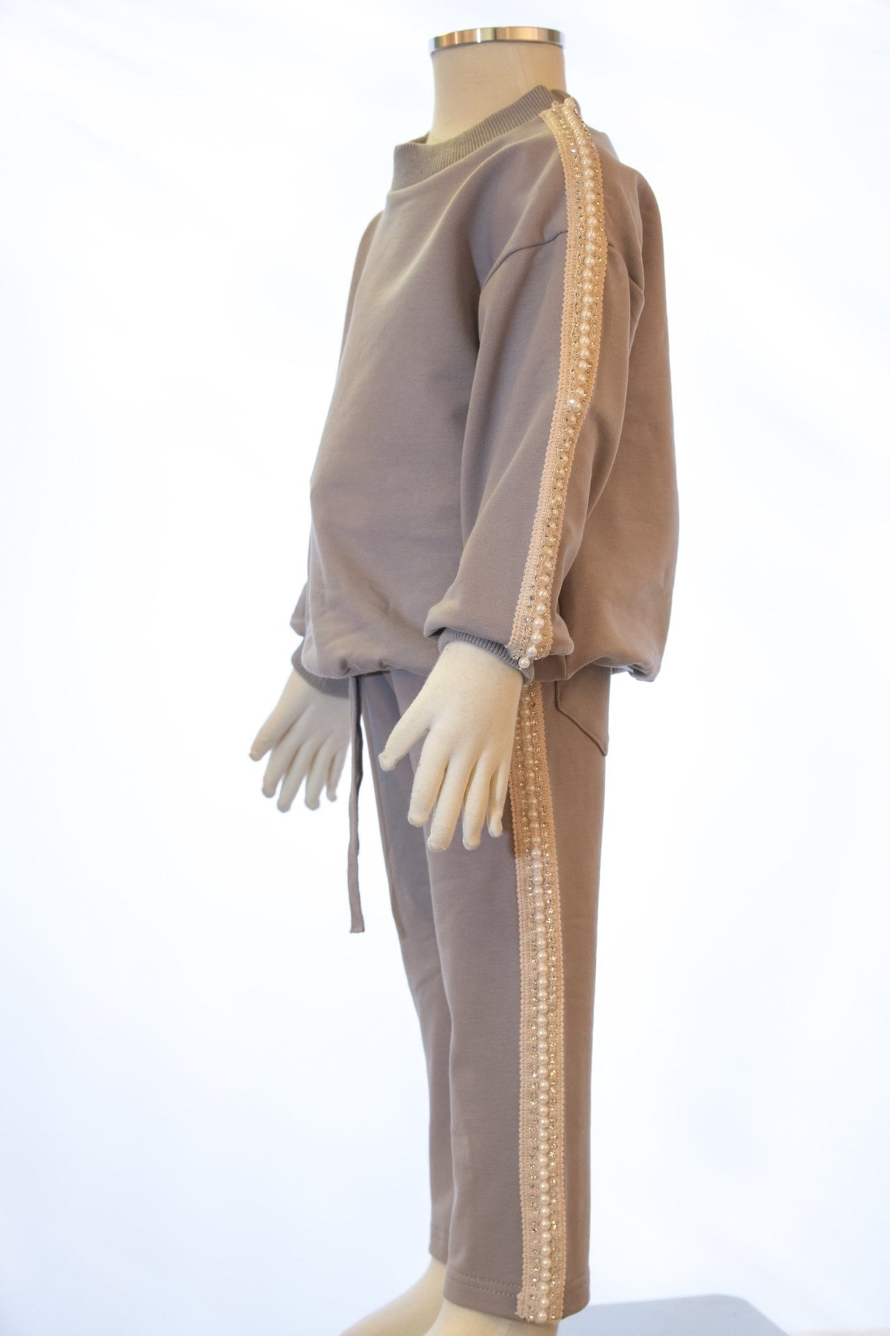 ML Kids Girls Beaded 2 Piece Velour Tracksuit - 2 Color Choices | HONEYPIEKIDS 