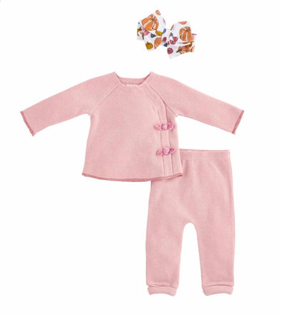 Mudpie Baby Girls Three Piece Pink Pumpkin Outfit | HONEYPIEKIDS | Baby Boutique Clothing