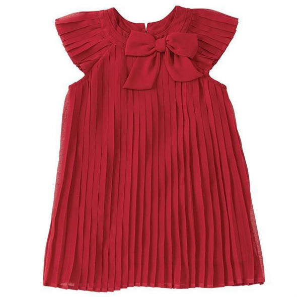 Mudpie Claret Pleated Dress | HONEYPIEKIDS | Kids Boutique Clothing