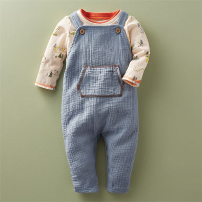 Mudpie Infant Boys Dino Overall Set | HONEYPIEKIDS | Kids Boutique Clothing