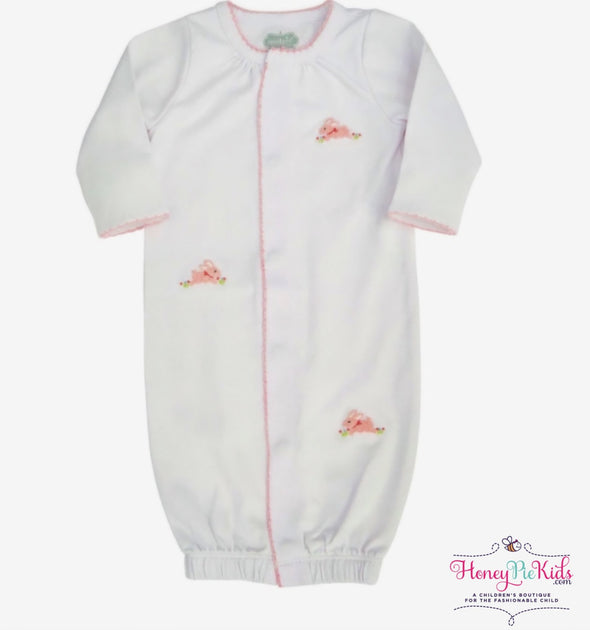 Mudpie Infant Girls French Knot Bunny Sleep Gown | HONEYPIEKIDS | Kids Boutique Clothing