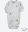 Mudpie Infant Boys French Knot Elephant Sleep Gown | HONEYPIEKIDS | Kids Boutique Clothing