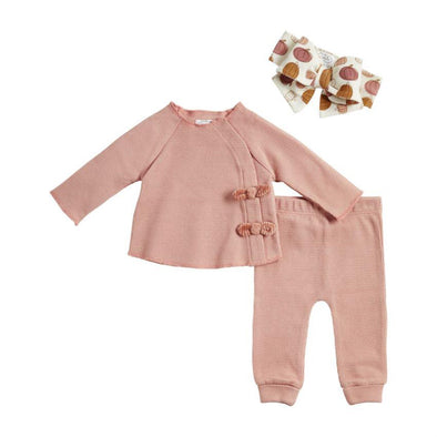 Mudpie Infant Girls 3 Piece Pumpkin Waffle Set | HONEYPIEKIDS | Kids Boutique Clothing