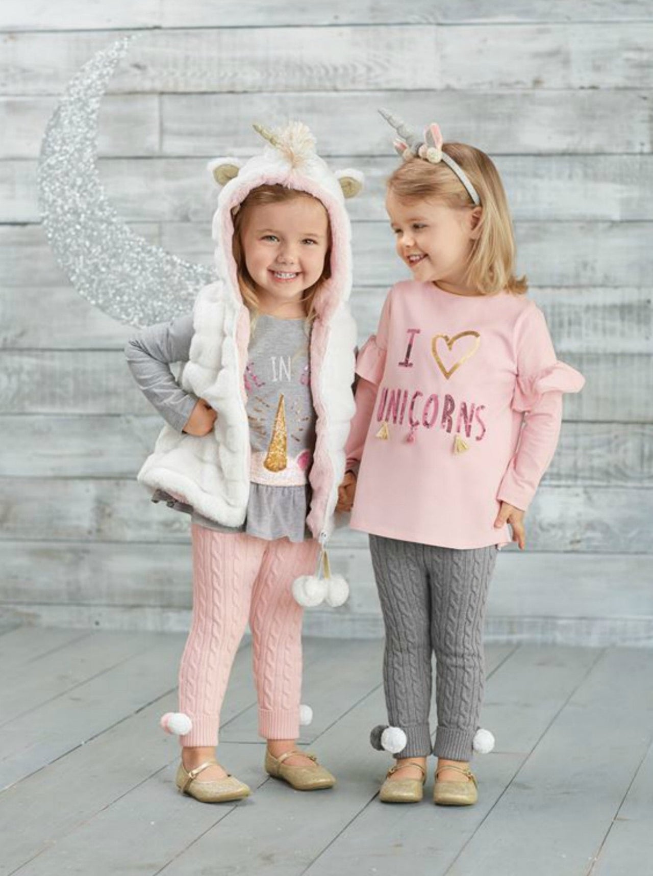 Mudpie Infant & Toddler Girls White Unicorn Faux Fur Hooded Vest | HONEYPIEKIDS 