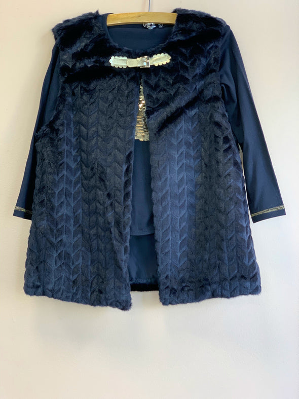 Lili Gaufrette Faux Fur Loyd Vest | HONEYPIEKIDS | Kids Boutique Clothing