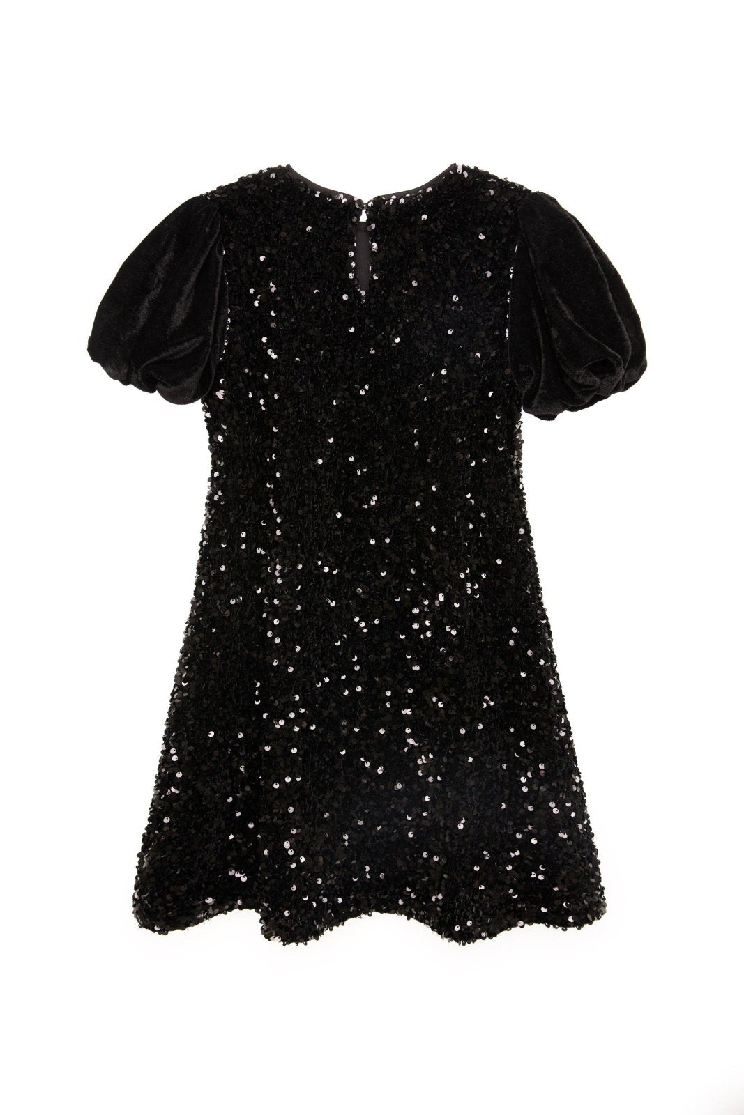 navy blue dress for baby girl Zapaka Women Sequins Black Tiered Prom Dress with Slit A-Line Strapless Evening Dress, Black / US22W main image 1