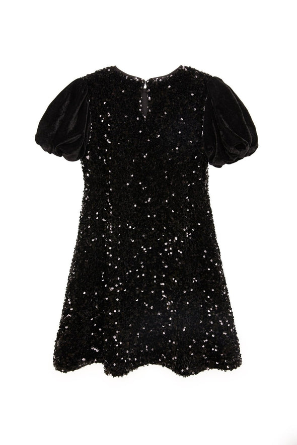 HONEYPIEKIDS | Nicole Miller Girls Black Sequin & Velvet Dress