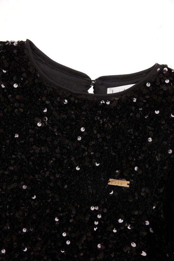 HONEYPIEKIDS | Nicole Miller Girls Black Sequin & Velvet Dress