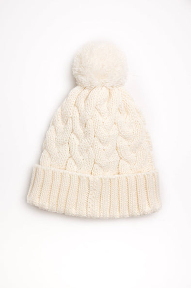 HONEYPIEKIDS | Nicole Miller Girls Cream True Knit Winter Hat