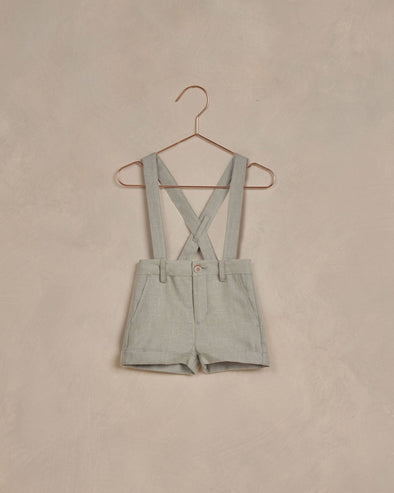 NoraLee Baby Suspender Shorts in Sage | HONEYPIEKIDS.COM