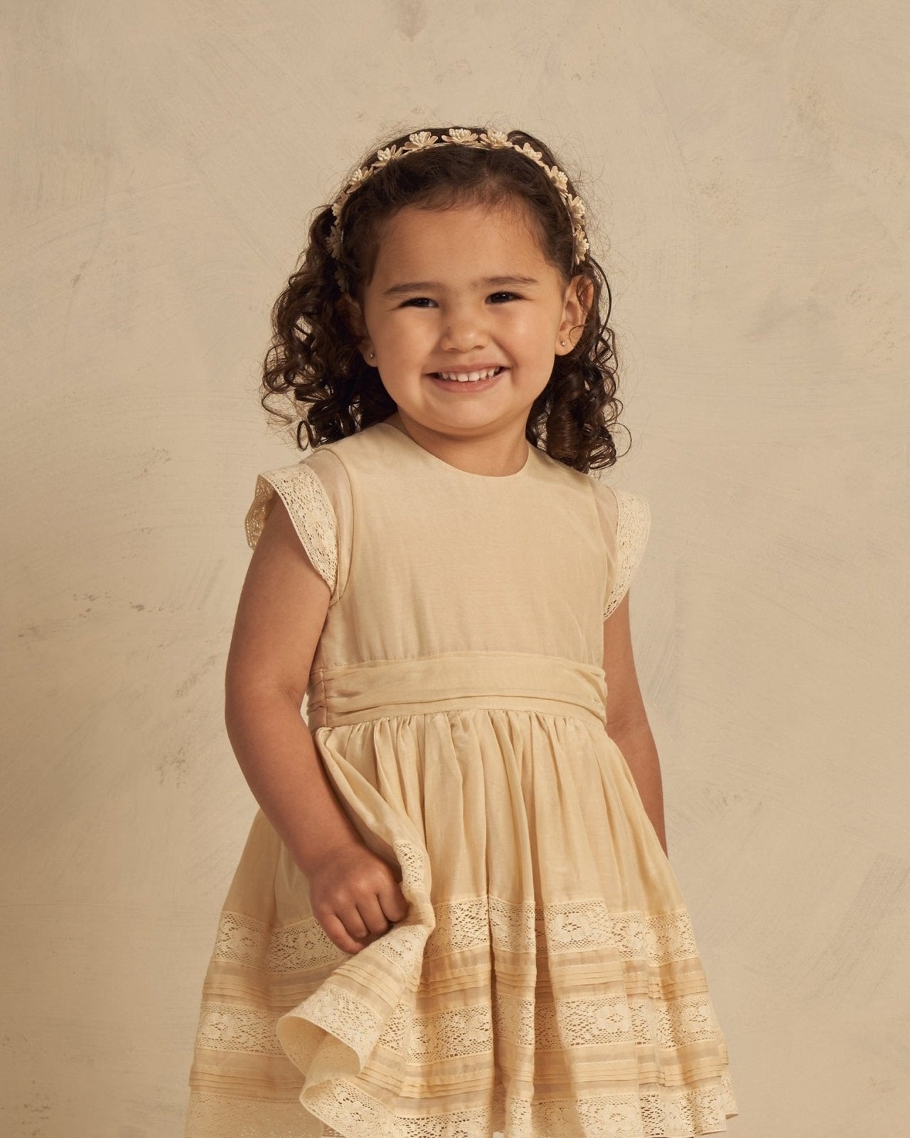 NoraLee Dahlia Dress In Champagne - Baby to Youth | HONEYPIEKIDS
