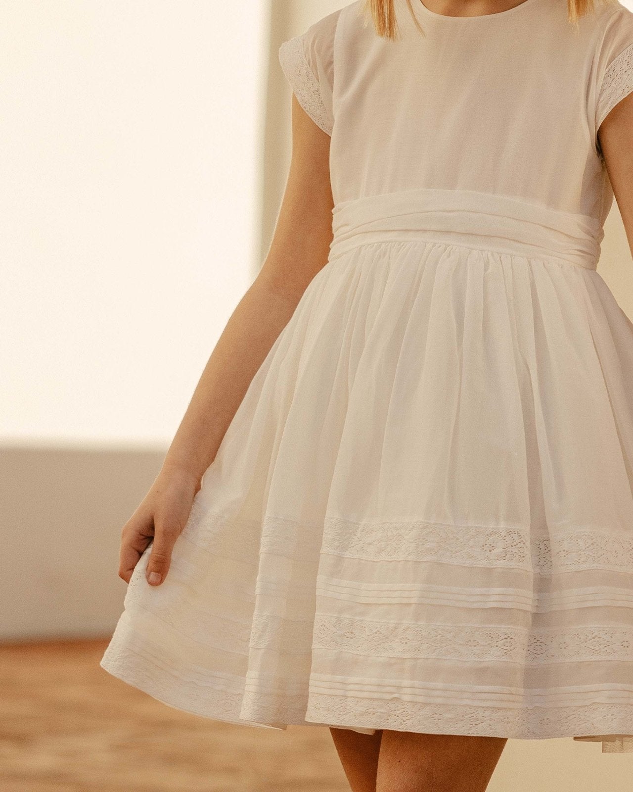 NoraLee Baby Girls White Dahlia Dress | HONEYPIEKIDS 