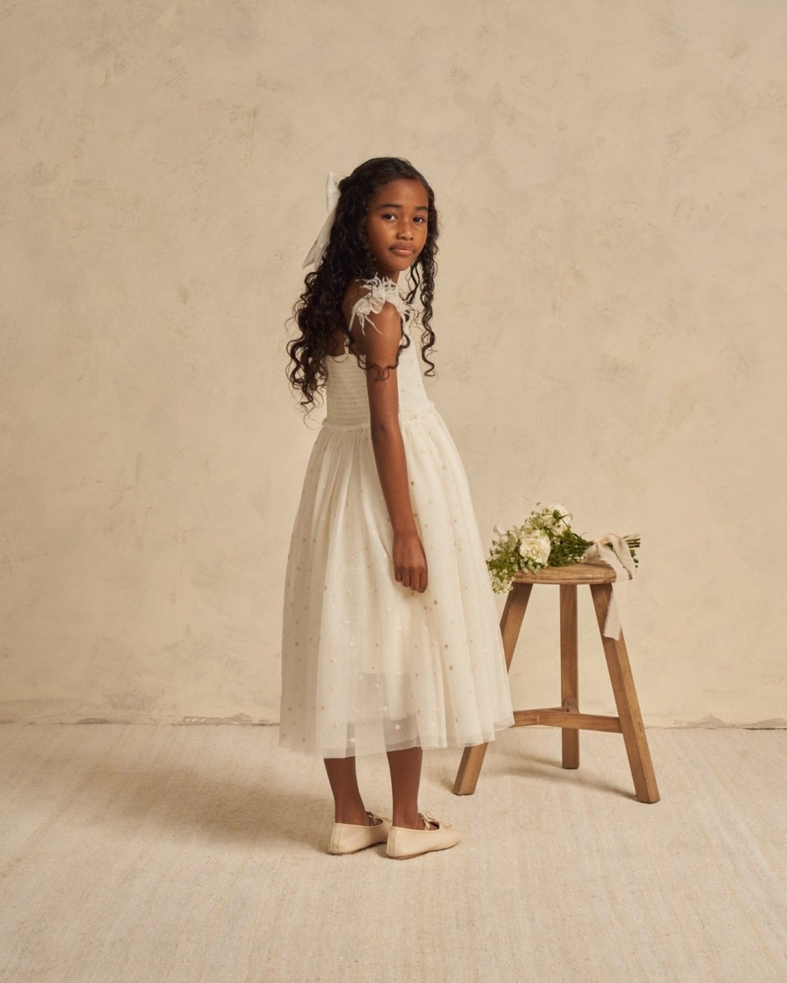 NoraLee Poppy Dress In Ivory | HONEYPIEKIDS 