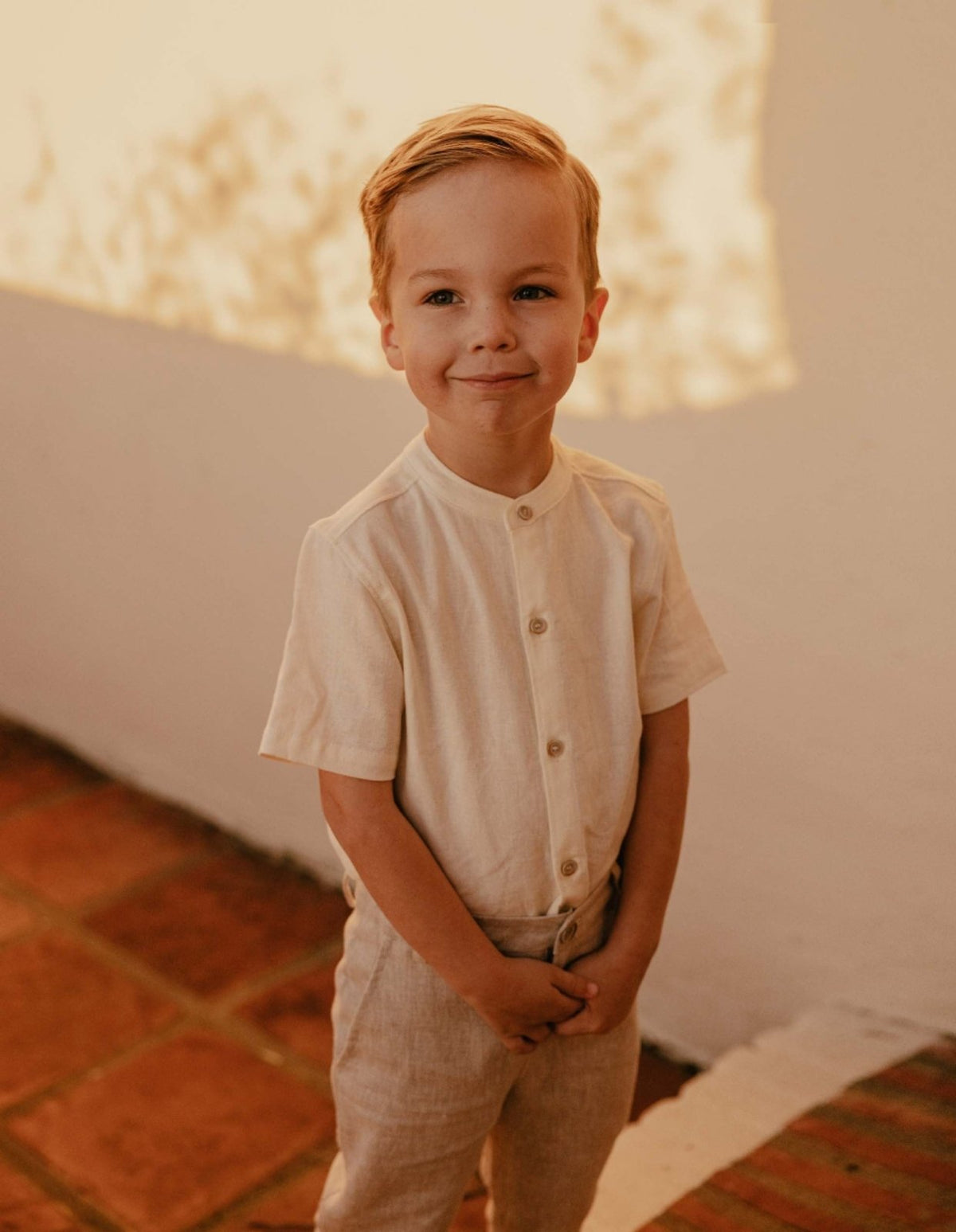 infant ivory dress shirt Archie Atlas shirt