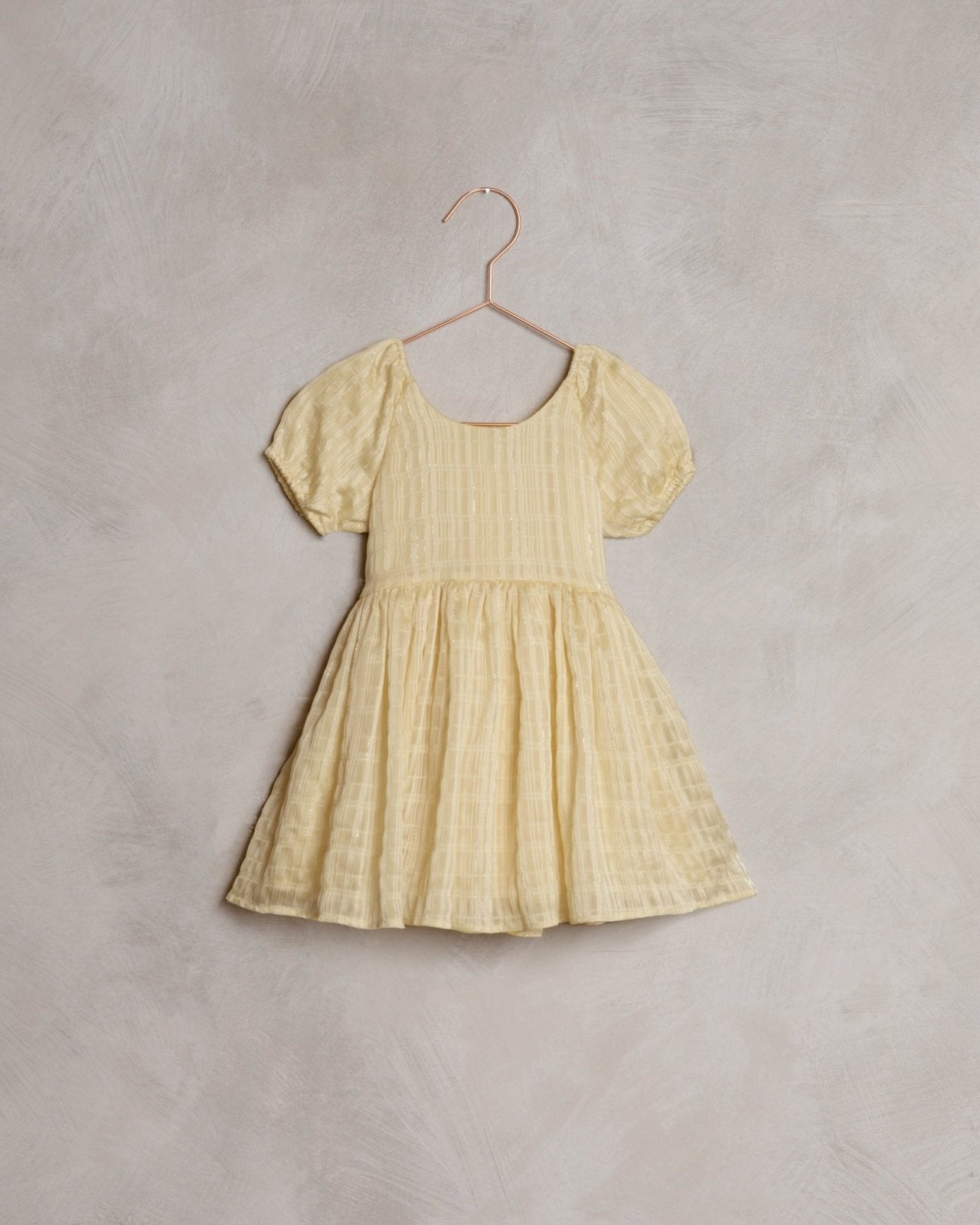 NoraLee Girls Lemon Metallic Luisa Dress | HONEYPIEKIDS