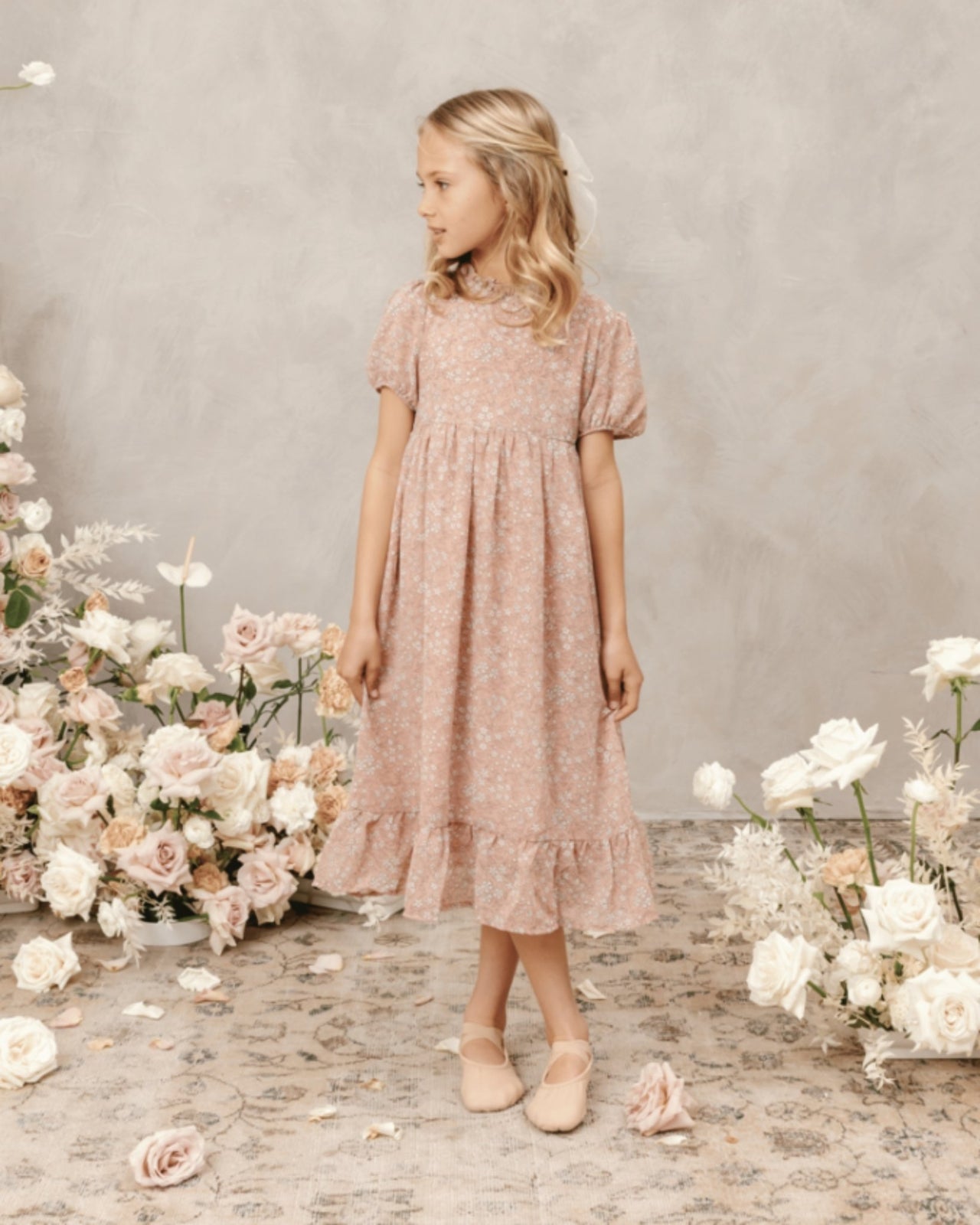 NoraLee Girls Wendy Dress In Rose Fleur | HONEYPIEKIDS 