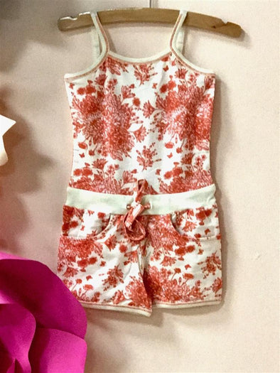 Ooh La La Couture Orange Toile Shorts Romper | HONEYPIEKIDS | Kids Boutique Clothing