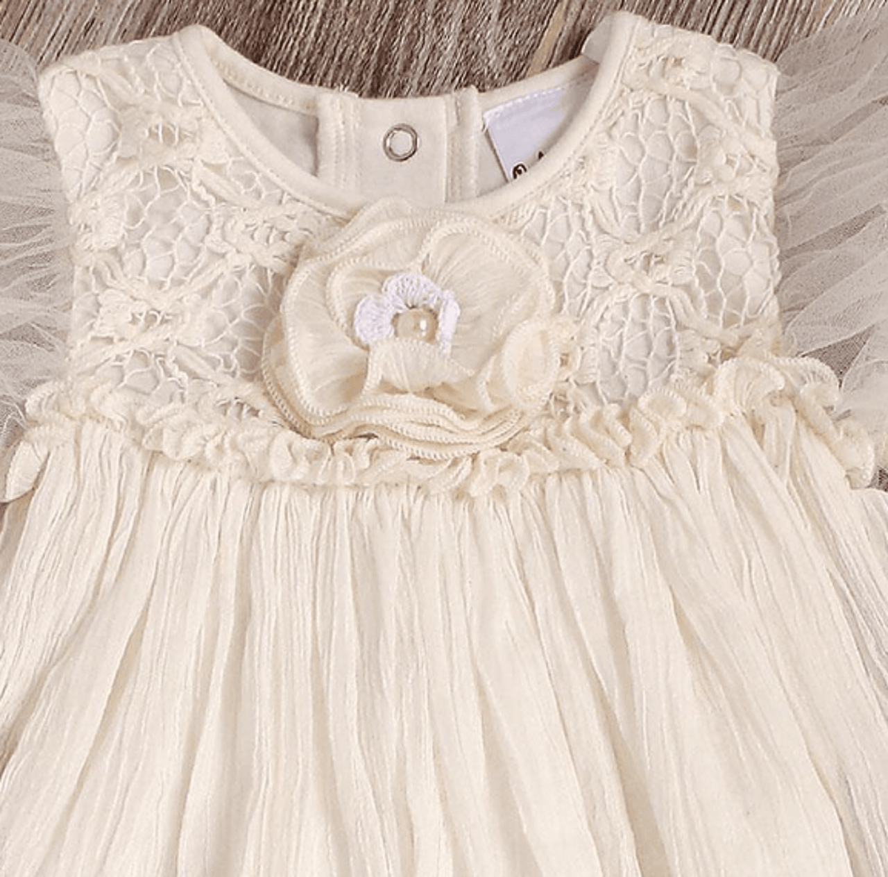 Ooh La La Couture Baby Girls Cream Grace Onesie Dress | HONEYPIEKIDS 