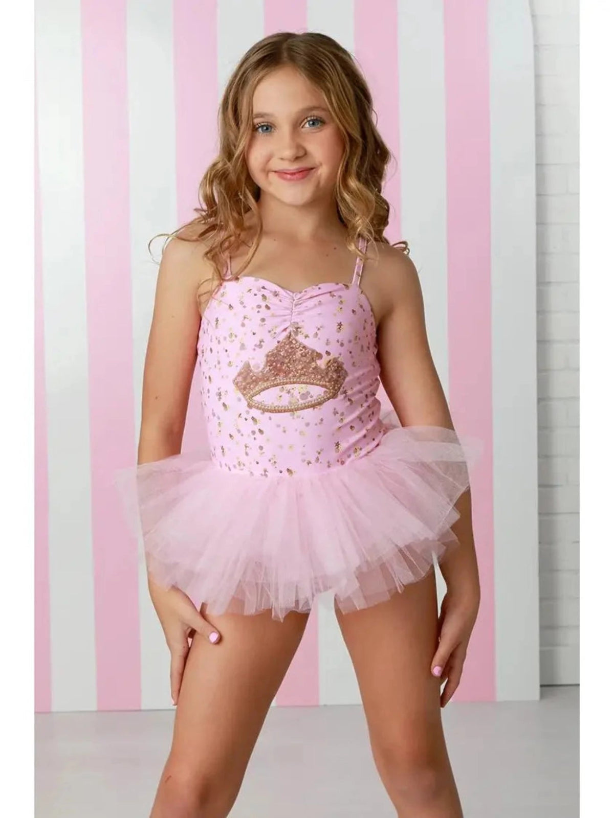 Ooh La La Couture Girls Tiara One Piece Tutu Swimsuit HONEYPIEKIDS