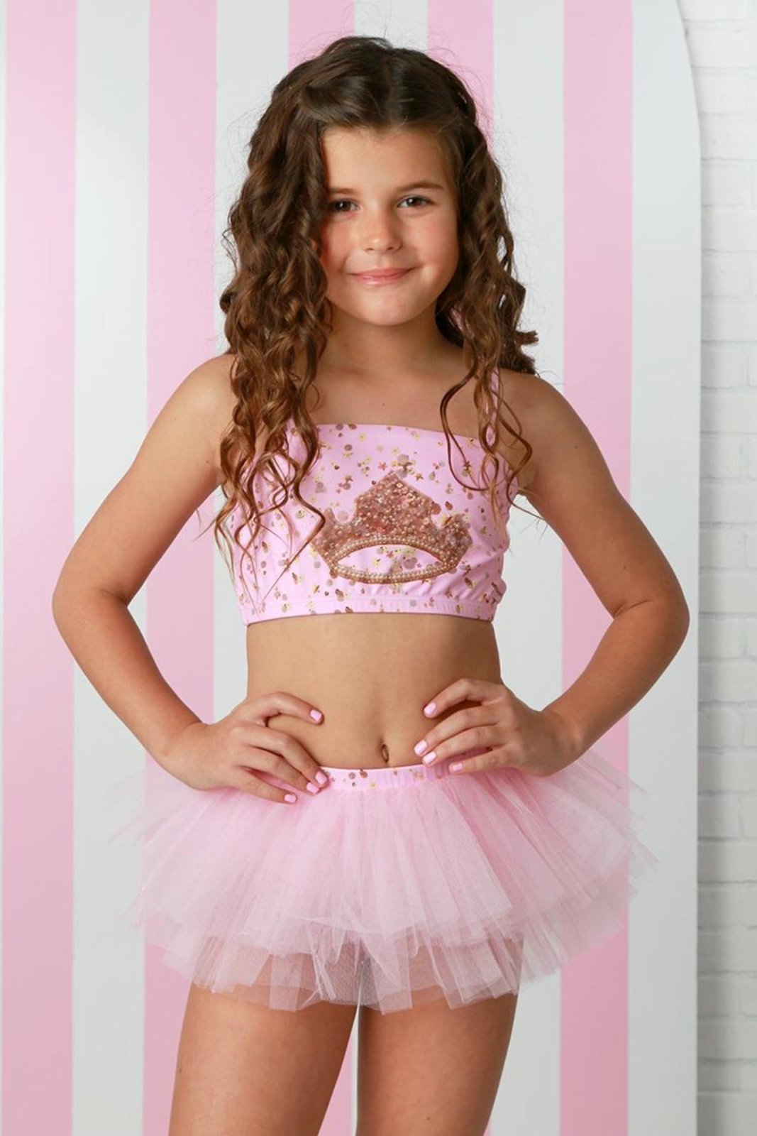 Ooh La La Couture Swim Girls Pink Tiara Tutu Bikini Swimsuit | HONEYPIEKIDS 