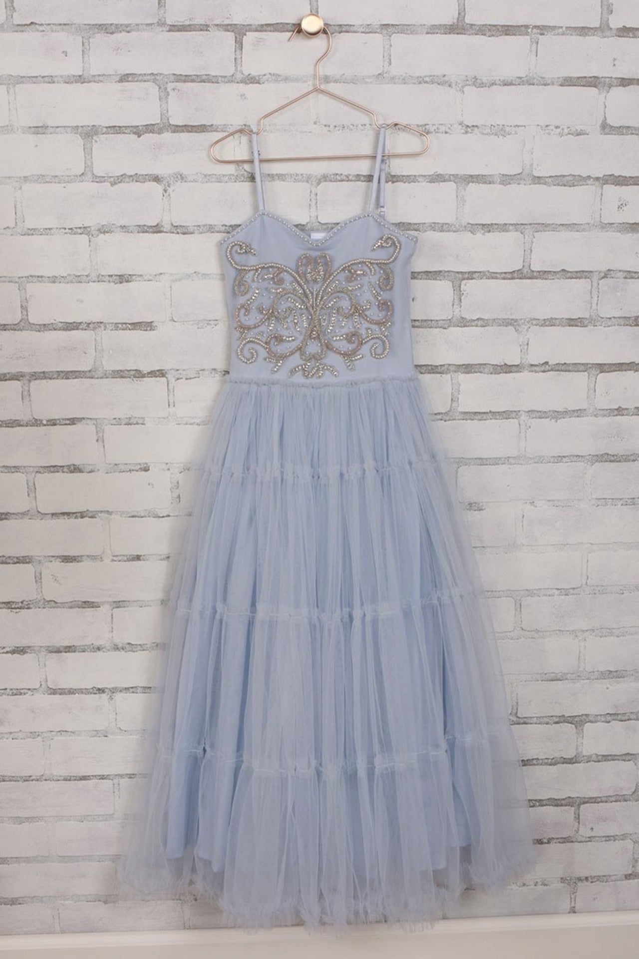 Ooh La La Couture Girls Sky Blue Calliope Long Dress | HONEYPIEKIDS 