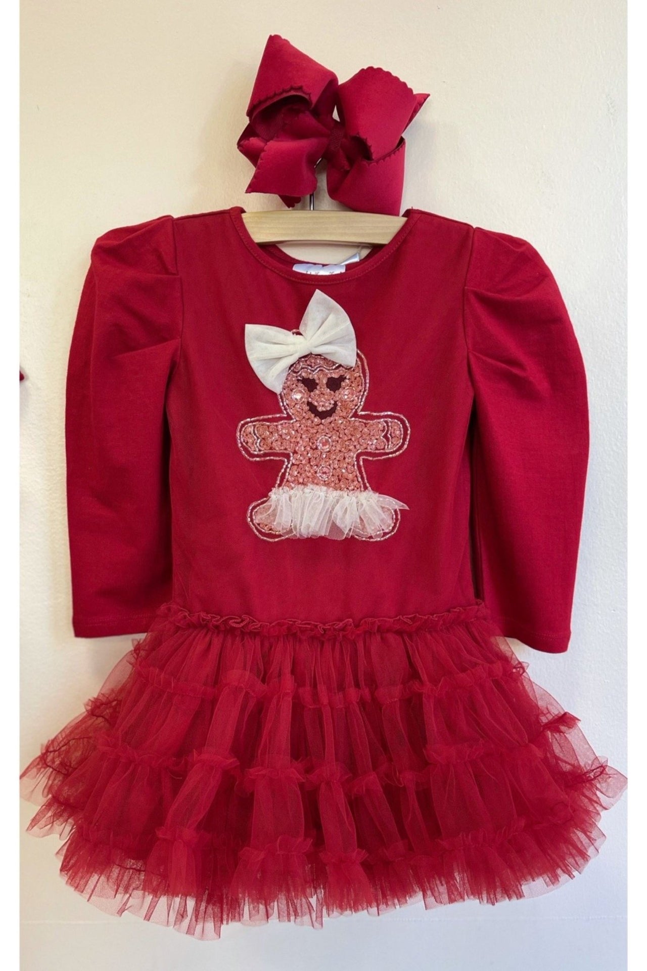 Ooh La La Couture Baby & Youth Girls Red Gingerbread Tutu Dress | HONEYPIEKIDS 