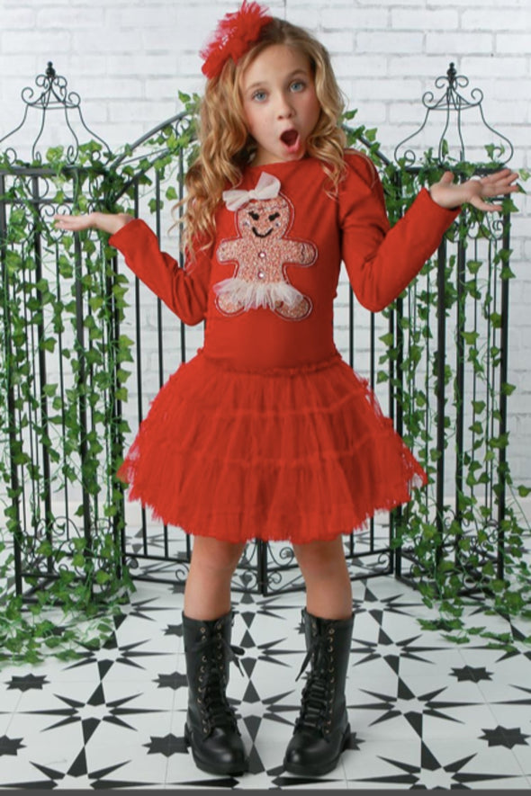Ooh La La Couture Baby & Youth Girls Red Gingerbread Tutu Dress | HONEYPIEKIDS | Kids Boutique Clothing