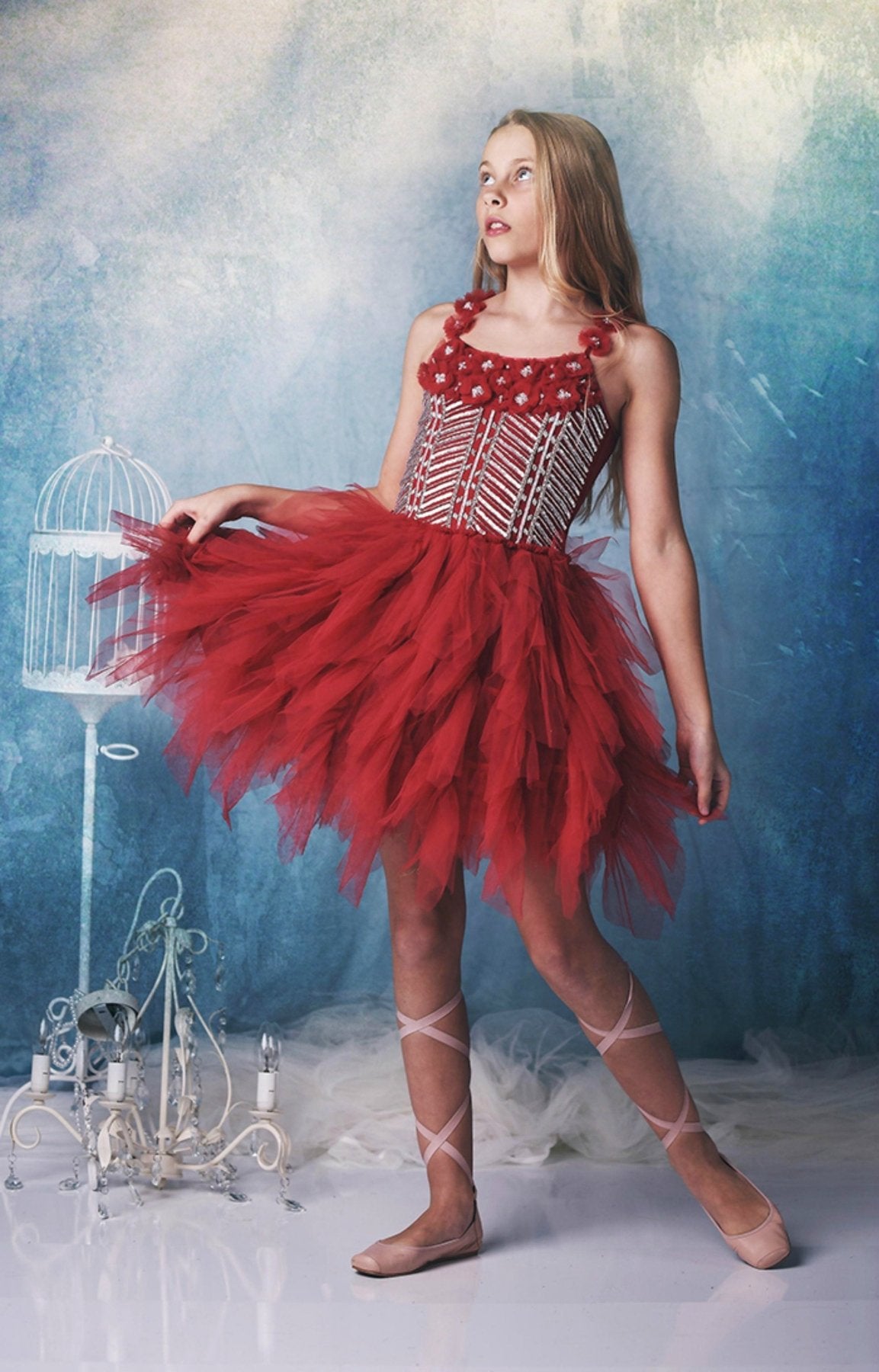 Ooh La La Couture Infant to Youth Captivating Emma Dress in Ruby | HONEYPIEKIDS 