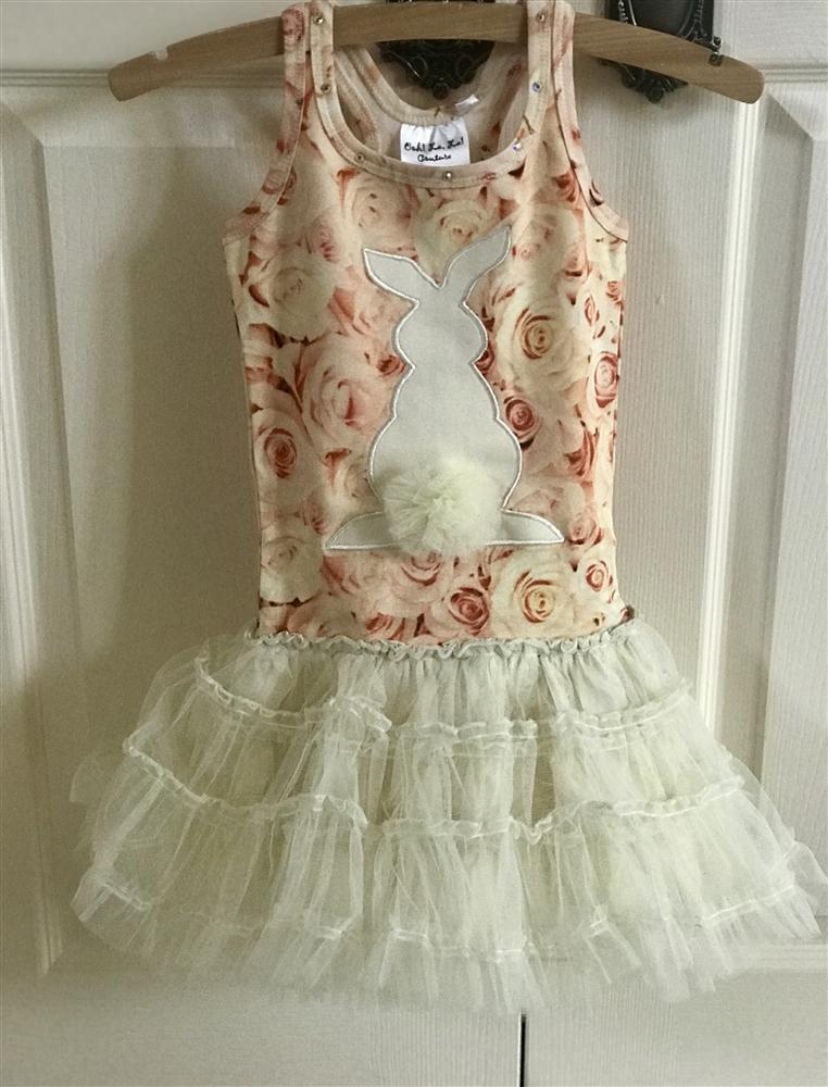 Ooh La La Couture Infant & Youth Bunny Champagne Floral Dress | HONEYPIEKIDS 