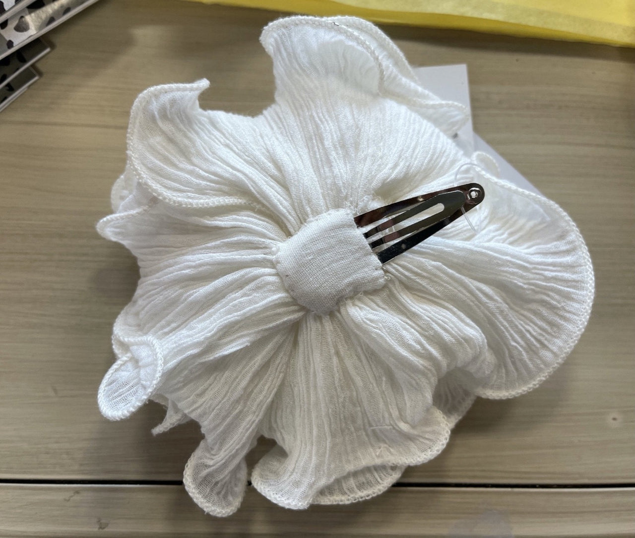 Ooh La La Couture White & Vanilla Fabric Flower Hair Clip | HONEYPIEKIDS 