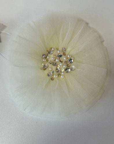 Ooh La La Couture Yellow Crystals & Pearls Flower Hair Clip | HONEYPIEKIDS | Kids Boutique Clothing