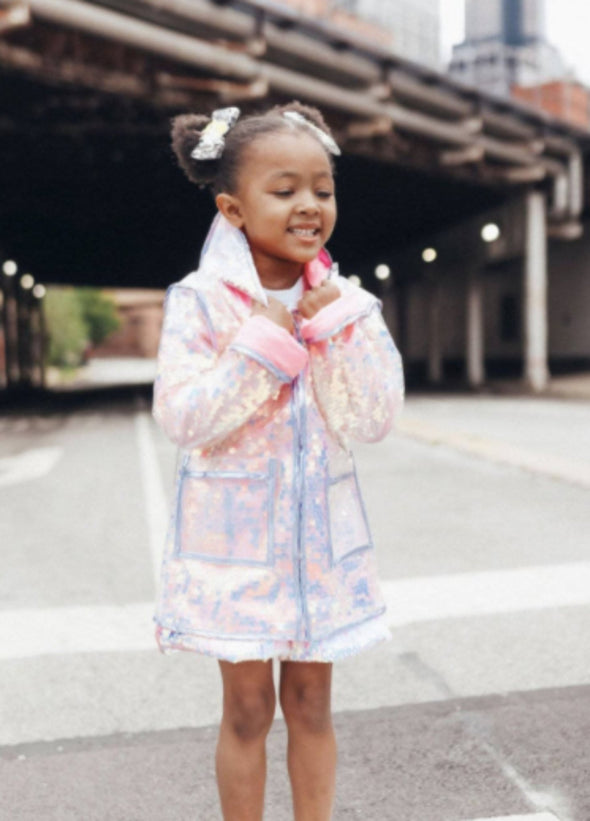 Lola and The Boys Girls Palette Iridescent Magic Rain Jacket | HONEYPIEKIDS | Kids Boutique Clothing