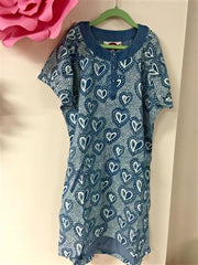 Paper Wings Blue Heart Smocked SS Dress | HONEYPIEKIDS 