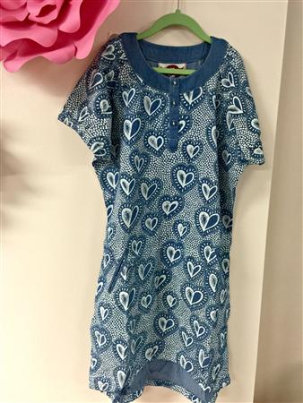 Paper Wings Blue Heart Smocked SS Dress | HONEYPIEKIDS 
