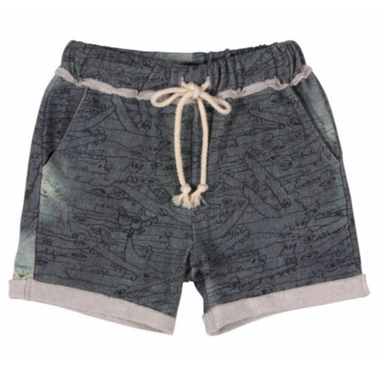 Paper Wings Boys Alligator Sweat Shorts | HONEYPIEKIDS 