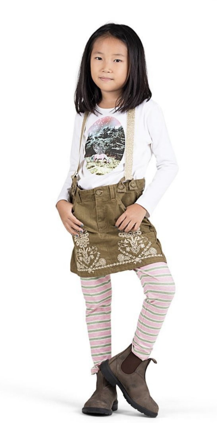 Paper Wings Classic Fitted Unicorn at Dusk Cameo Shirt | HONEYPIEKIDS 