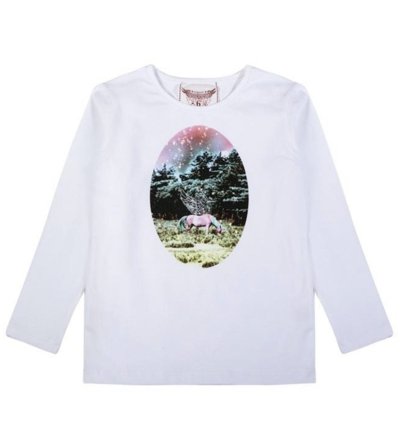 Paper Wings Classic Fitted Unicorn at Dusk Cameo Shirt | HONEYPIEKIDS 