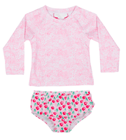 Paper Wings Infant Heart Cherries Rashie Swim Set | HONEYPIEKIDS 
